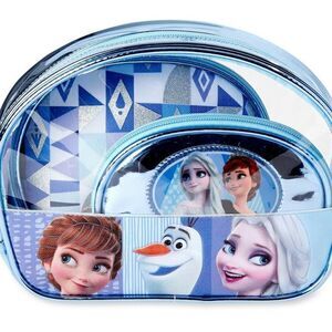 🆕NWT Disney Frozen II Girls' Blue Clear Pouch 3-Piece Set